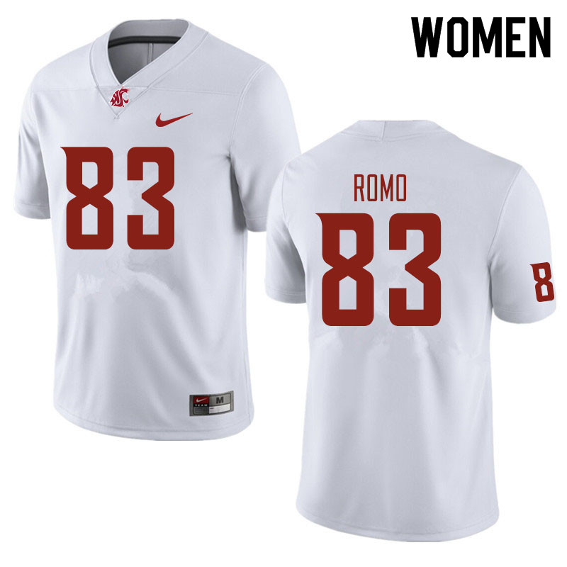 Women #83 Rudder Romo Washington State Cougars Football Jerseys Sale-White - Click Image to Close